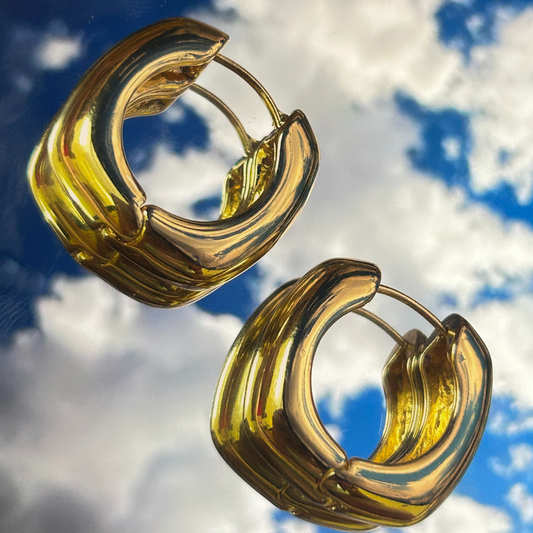 Square Shine Hoops